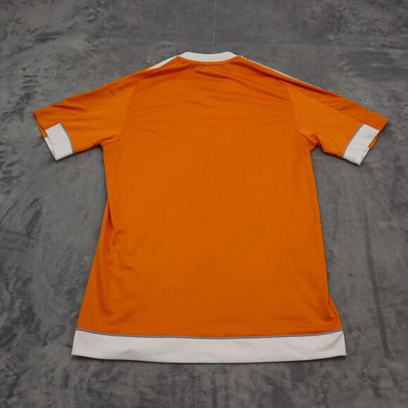 Houston Dynamo Shirt Men S Orange Adidas Print Dynamic Style Active Top Tee - Picture 11 of 15